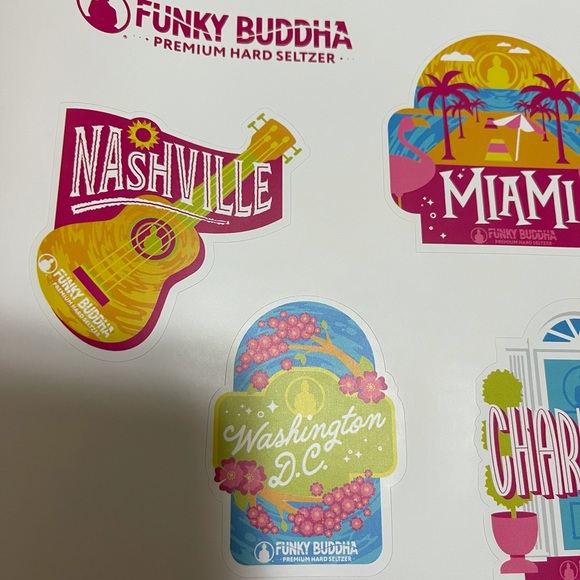 Limited Edition Funky Buddha Seltzer Summer 2021 6 stickers - Picture 1 of 6
